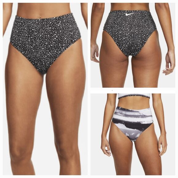 Nike Women's Adventure Reversible High Waist Cheeky Bottom in Black Medium - Picture 1 of 9
